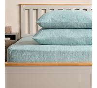 OHS Teddy Fleece Thermal 25cm Fitted Bed Sheet Winter Bedding in Duck Egg Blue | Size: Double Fitted OHS Duck Egg Blue Double Fitted