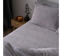 OHS Teddy Fleece Thermal 25cm Fitted Bed Sheet Winter Bedding in Grey | Size: Super King Fitted OHS Grey Super King Fitted