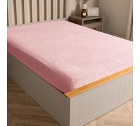 OHS Teddy Fleece Thermal 25cm Fitted Bed Sheet Winter Bedding in Pink | Size: Double Fitted OHS Pink Double Fitted