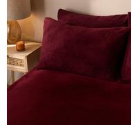 OHS Teddy Fleece Thermal 25cm Fitted Bed Sheet Winter Bedding in Wine | Size: Super King Fitted OHS Wine Super King Fitted
