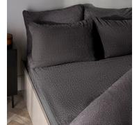 OHS Teddy Fleece Thermal Fitted Bed Sheet in Charcoal | Size: Super King Fitted OHS Charcoal Super King Fitted