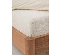OHS Teddy Fleece Thermal Fitted Bed Sheet in Cream | Size: King Fitted OHS Cream King Fitted