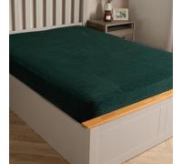 OHS Teddy Fleece Thermal Fitted Bed Sheet in Green | Size: Single Fitted OHS Green Single Fitted