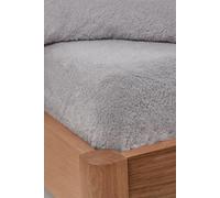 OHS Teddy Fleece Thermal Fitted Bed Sheet in Grey | Size: Super King Fitted OHS Grey Super King Fitted