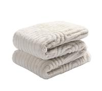 OHS Teddy Fleece Throw Tufted Geometric, Fluffy Throw Blanket for Bed Living Room Sofa Ultra Soft Comfy Throw Elegant Geo Pattern Decorative Easy Care, 125 x 150cm - Stone