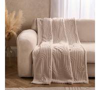 OHS Teddy Fleece Throw Tufted Plush Supersoft Travel Bedspread Warm Soft Blanket