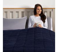Ohs Teddy Fleece Weighted 8Kg Blanket, Navy - 150 X 200Cm