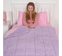 OHS Teddy Fleece Weighted Blanket Kids Anxiety Stress Relief Sleep Bed Soft Throw in Lilac OHS Lilac
