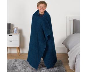 OHS Teddy Fleece Weighted Blanket Kids Bed Soft Throw, Blue - 3Kg 100 X 150Cm