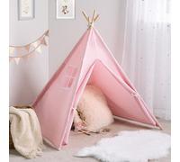 Ohs Teepee Play Tent Kids Foldable Sleepover Indoor Childrens Storage - Blush Pink