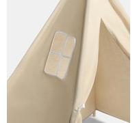 OHS Teepee Tent for Kids Sleepover, Foldable Play Kids Tent Easy to Assemble Indoor Outdoor Children Teepee Tents Portable Garden Beach Canvas Playhouse with 4 Wood Poles, Natural