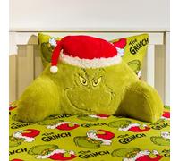 OHS the Grinch Cuddle Cushion for Kids, Christmas Decorations Reading Pillow for Bed Adult Soft Cosy Teddy Fleece Snuggle Hug Pillow with Arms Backrest Pillows Relaxing Comfy, Green - 45x40x30cm
