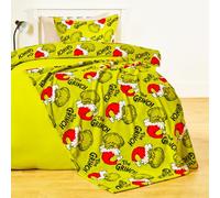 OHS The Grinch Fleece Blanket, Officially Licensed Grinch Gifts for Kids Soft Warm Cosy Throw Blanket for Bed Christmas Decorations Kids Rooms Sleepovers Christmas Throw, Green/Red - 100 x 120cm