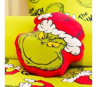 OHS The Grinch Throw Pillow, Grinch Gifts Christmas Cushions Soft Comfy Stuffed Scatter Cushion for Sofa Bed Christmas Decorations Plush Pillow Cuddle Cushion Xmas Gifts, Green/Red - 36 x 25cm