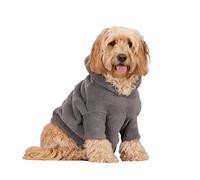 OHS Thermal Fleece Dog Hoodie Sherpa Lined Reversible Soft Cosy Easy Care Pet Clothing - Large, Charcoal Grey