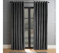 OHS Thermal Matte Velvet 2 Pair Ready Made Eyelet Curtains in Charcoal | Size: 168 cm width x 183 cm drop OHS Charcoal 168 cm width x 183 cm drop