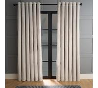 OHS Thermal Matte Velvet 2 Pair Ready Made Eyelet Curtains in Light Grey | Size: 229 cm width x 229 cm drop OHS Light Grey 229 cm width x 229 cm drop