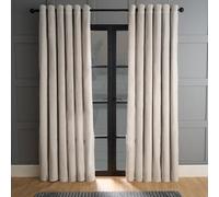 OHS Thermal Matte Velvet Eyelet Curtains 2 Pair Of Ready Made, Silver - 66" X 90"