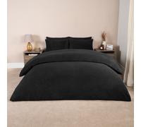 OHS Thermal Soft Teddy Fleece Duvet Cover Bedding Set in Black | Size: Super King OHS Black Super King