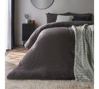 OHS Thermal Soft Teddy Fleece Duvet Cover Bedding Set in Charcoal | Size: Single OHS Charcoal Single