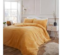 OHS Thermal Soft Teddy Fleece Duvet Cover Bedding Set in Mustard | Size: Double OHS Mustard Double