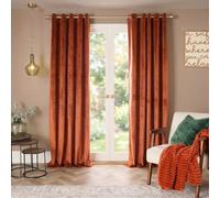 OHS Thermal Velvet Curtains Long Curtains for Living Room, Rust - 66 x 72in | Thermal Lined Fabric Pencil Pleat Heading Living Room or Bedroom Ready Energy Saving Fabric Coordinates with Curtain Poles