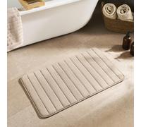 OHS Thick Ribbed Foam Bath Mat Quick Dry Shower Rug in Natural OHS Natural