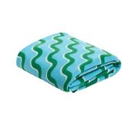 OHS Throw Blanket for Bed, Soft Warm Cosy Swirl Design Throws for Sofas Settee Decorative Polar Fleece Blanket Lightweight Comfy Single Bed Throw, Blue/Green