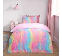 OHS Tie Dye Duvet Cover Quilt Pillowcase Fluffly Fleece Soft Bedding Set, Single