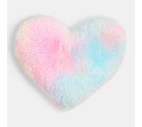 Ohs Tie Dye Heart Shaped Fluffy Fleece Scatter Cushion Novelty Decorative Pillow