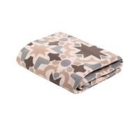 OHS Tile Print Fleece Blanket Sofa Throw, Soft Warm Cosy Throws for Sofas Bed Settee Decorative Throw Blanket Lightweight Comfy Single Bed Throws, Natural - 120 x 150cm