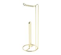 OHS Toilet Roll Holder Free Standing, Stainless Steel Toilet Paper Storage Bathroom Stand Non Slip and Non Rust Tissue Holder Paper Roll Storage Shelf Bathroom Accessories, Gold