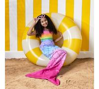 OHS Towel Kids Shark Mermaid Tail Absorbent Quick Drying Pool Beach Robe in Pink OHS Pink