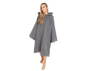 OHS Towel Poncho Adult Hooded Large Bath Swim Surf Beach Absorbent Dry Microfiber Changing Robe for Men Boys Quick Dry, Charcoal Grey