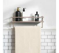 OHS Towel Rail Bathroom Shelf Space Saving Storage Unit Wall Mounted in Natural OHS Natural