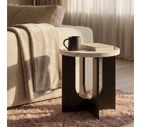 Ohs Travertine Effect Angular Base Side End Table Engineered Wood
