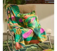 OHS Tropical Print Polar Fleece Throw Blanket Lightweight Bedspread | Size: 120 cm x 150 cm OHS Multicolor 120 cm x 150 cm
