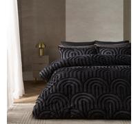 Ohs Tufted Arches Bedding Set Duvet Cover With Pillowcase, Black - Double