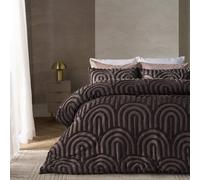 OHS Tufted Arches Bedding Set Duvet Cover with Pillowcase in Dark Brown | Size: Double OHS Dark Brown Double