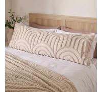 OHS Tufted Arches Bolster Pillow Bed Cushions Bolster Cushion, Stone | Cylindrical Support Cushion Comfortable and Cosy Sofa or Bed Backrest