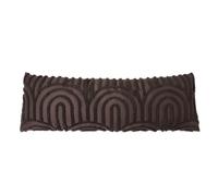 OHS Tufted Arches Bolster Pillow, Double 4Ft 6 Inch Fully Body Pillow with Frill Edges Cover Soft Hollowfibre Filling Long Pregnancy Pillows for Maternity Support & Side Sleeper Cuddle Cushion, Coffee