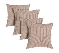 OHS Tufted Arches Cushion Covers 45 x 45 Set of 4, Super Soft Comfy Decorative Square Throw Pillow Cover with Invisible Zipper Sofa Cushion Covers Home Decor for Bedroom Living Room, Natural