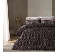 OHS Tufted Arches King Size Duvet Cover Sets with Pillowcases, Coffee