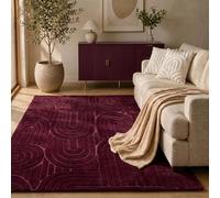 OHS Tufted Arches Rug Carpet Rugs for Bedroom, Burgandy - 120 x 170cm