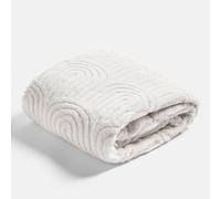OHS Tufted Arches Throw Teddy Fleece Blanket Winter Soft Warm Bedspread in Stone | Size: 180 cm x 200 cm OHS Stone 180 cm x 200 cm