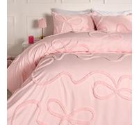 Ohs Tufted Bow Bedding Set Duvet Cover With Pillowcase - Pink