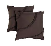 OHS Tufted Contour Cushion Covers 45 x 45 Set of 2, Super Soft Comfy Decorative Square Throw Pillow Cover with Invisible Zipper Sofa Cushion Covers Home Decor for Bedroom Living Room, Coffee