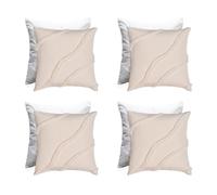 OHS Tufted Contour Cushions with Covers Included 45 x 45cm Set of 4, Super Soft Comfy Square Throw Pillow Covers with Invincible Zipper Filled Cushions for Sofa Bedroom Living Room, Ivory
