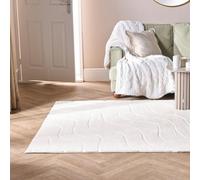 Ohs Tufted Contour Rug Soft Floor Carpet Non Slip Area Mat, Ivory - 80Cm X 150Cm