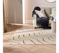 Ohs Tufted Contour Rug Soft Floor Carpet Non Slip Area Mat, Monochrome - 120 X 170Cm